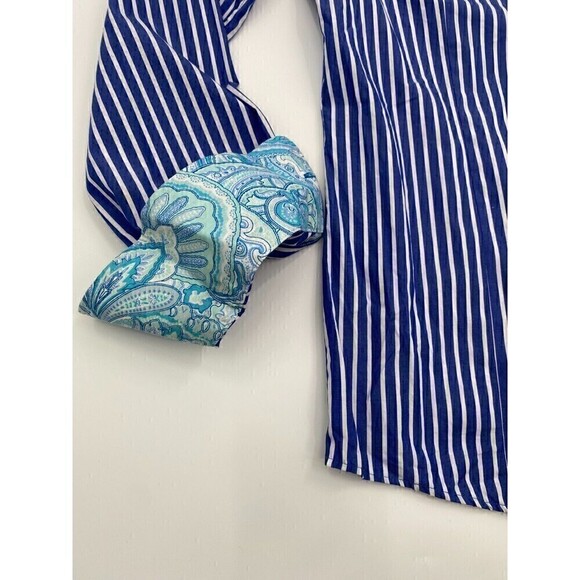 Zaatxchi Collezione Striped Long Sleeve Blue For Men Size Medium - Picture 4 of 15